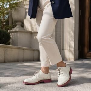 Cole Haan OriginalGrand Wingtip Oxford Women 10.5 B Ivory Pink F11028
